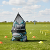 Centurion sports bag with rugby balls on a grass field