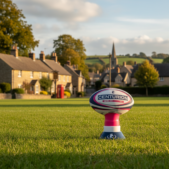 Navy/Pink Rugby Ball and Telescopic Kicking Tee